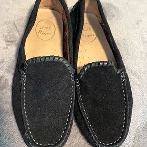 Jack Rogers black suede loafers